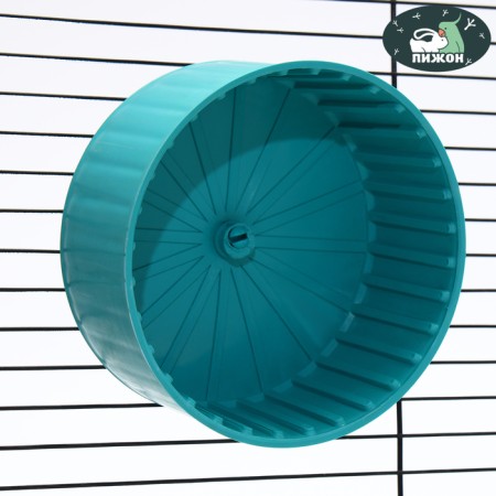 Wheel for rodents half -closed plastic, without a stand, 14 cm, turquoise