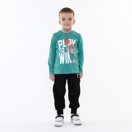 Sports pants for boys, black color, height 86-92-1