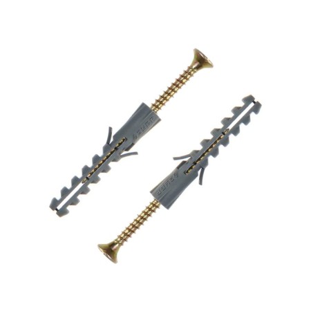 Dowel "Zubble", type "euro", with a 4x50 mm screw, polypropylene, 6x40 mm, 10 pcs