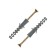 Dowel "Zubble", type "euro", with a 4x50 mm screw, polypropylene, 6x40 mm, 10 pcs