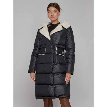 Coat insulated winter female, size 50, black color-7