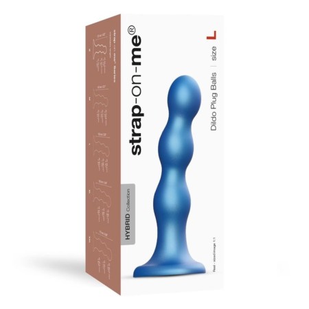 Phallomitator Strap-on-Me Dildo Plug Balls Blue metallic L, 16.5 cm-3