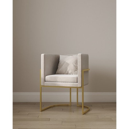 Armchair "Luna", 60 × 64 × 77 cm, cream color, gold frame