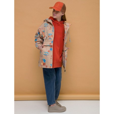 Sweatshirt for girls, height 146 cm, terracotta color-5