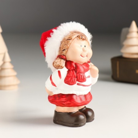 Souvenir Ceramics "Baby in a red cap and scarf" 5x4x14.2 cm-1