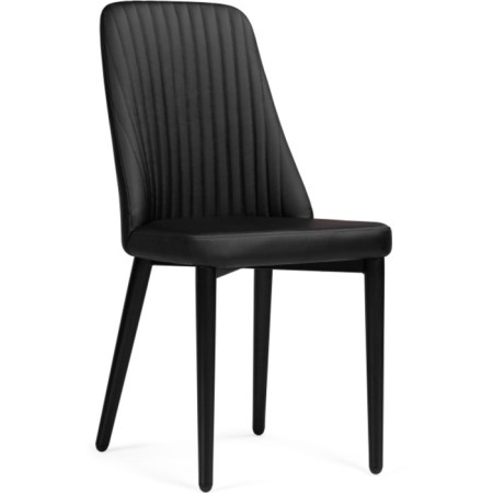 Stool on a metal frame hairdryer r metal/eco -leather, black/black 46x56x91 cm