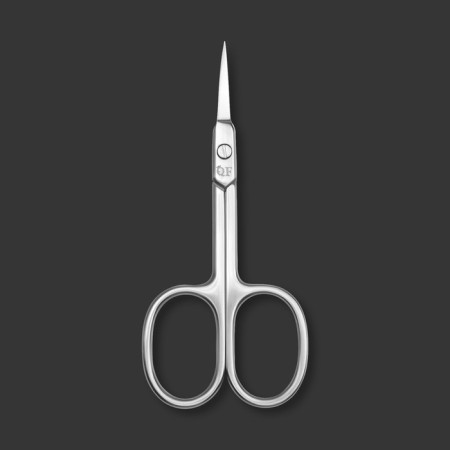 Manicure scissors "Premium", for cuticle, bent, narrow, 9.3 cm, on the blist, silver color-4