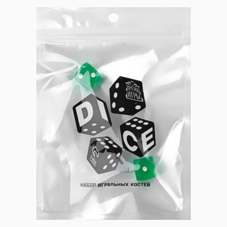 Dice play "Game time", 1.6 x 1.6 cm, set 2 pcs, green-3