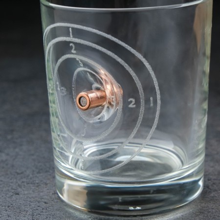 A glass "impenetrable", with a bullet, for whiskey, engraving, 250 ml-2