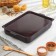 The baking sheet is "hostess", 27 × 35 cm, metal cover, anti -stick coating, burgundy color