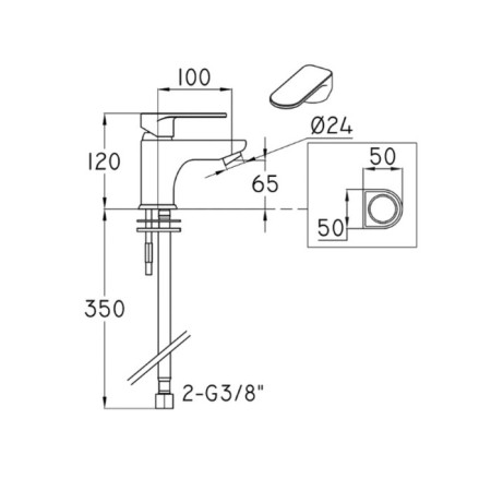 Zipponi Spline bidetor, 1-bonded without a bottom valve, color chromium color-1