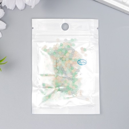 Glass 8/0 "Matte translucent. Melange yellow-green" 10 g-2