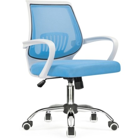 Children's armchair Ergoplus metal/fabric, chrome/blue 61x55x84 cm