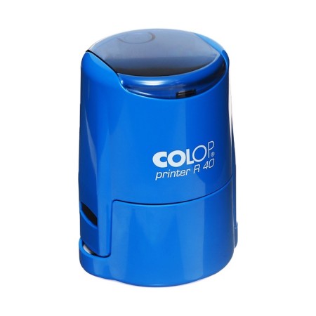 Equipment for round printing automatic Colop Printer R40, diameter 41.5 mm, with a lid, blue body-7