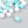 Plastic beads "Crystal polyhedron. Mint, white, transparent" set 30 g 1x1x1 cm