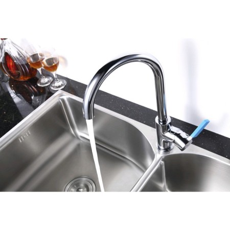 Lemark Aura LM0605C kitchen mixer, with high swing pour, chromium color-1