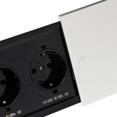 Block Roset into the table, sliding cover, 10a, 3 sockets, wire 1.8 m, silver-4