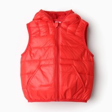 Warm vesty vest, red color, height 92-98 cm