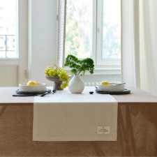 Ethel track Ethel, Milk color, 40x136/+-6 cm, 70% HL, 30% flax, 190 g/m2