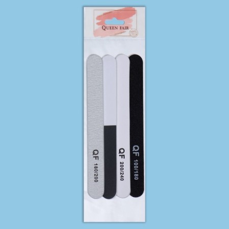 Files - emery, abrasiveness 100/180, 180/200, 200/240, 18 cm, 4 pcs, black/gray/white color-6