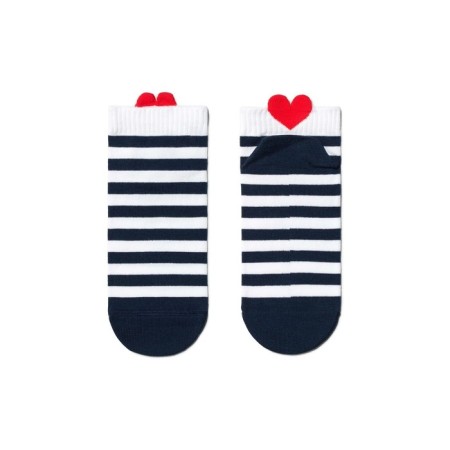 Women's cotton socks CONTE Elegant Active, size 23, white color, dark blue-5