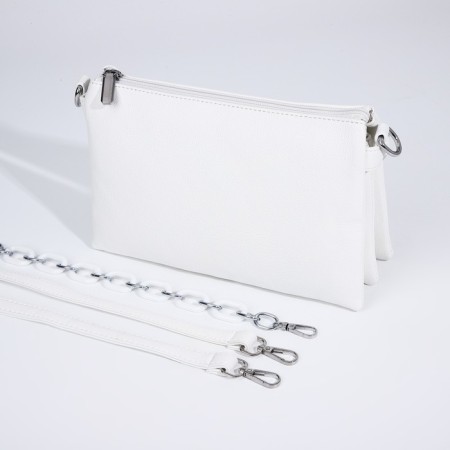 Bag Cross-Bodi with a zipper, white color-5