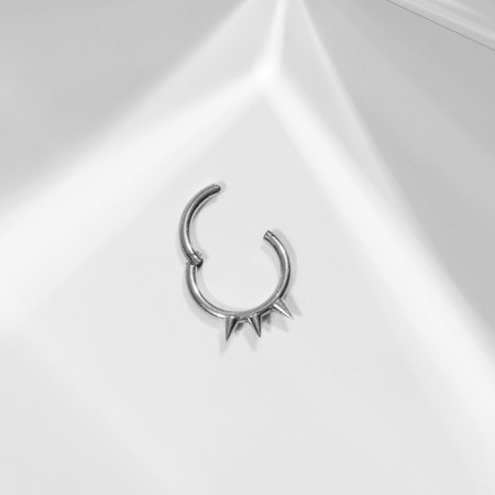 Pierce in the nose (clique) "Spikes", d = 8.5mm, silver color-1