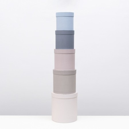 Set of round boxes 5 in 1 "sea" 20 x 20 x 20 - 15 x 15 x 15 cm-3