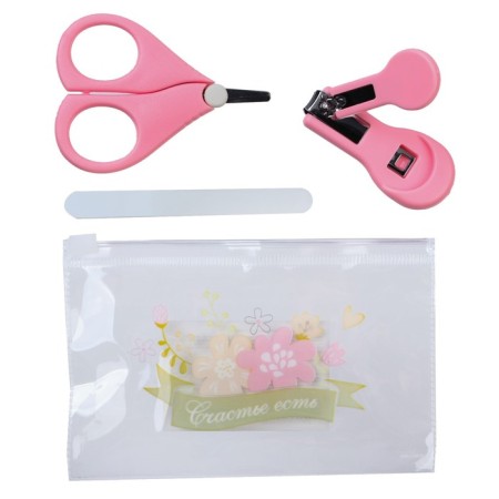 Manicure set of children for the smallest "Happiness" (scissors+forceps+saw)-4