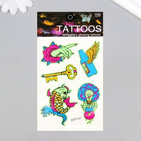 Tattoo on the body phosphorus color "wonderful dreams" 14.3x7.5 cm-2