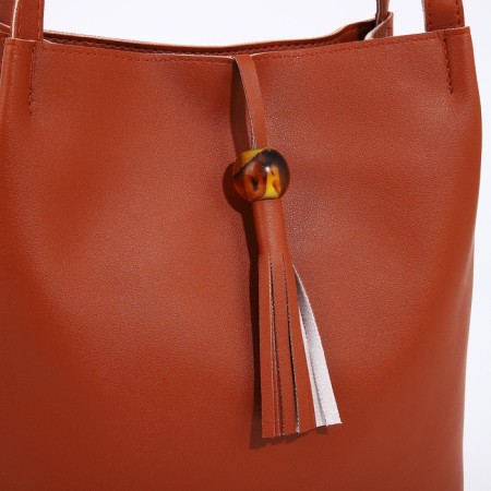 Bag Women's Tout on the valve, brown color-3