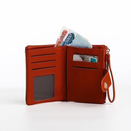Women's wallet on the button, redhead color-4