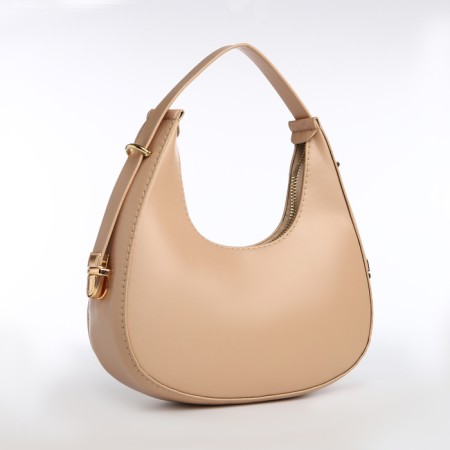 Bag Women's Baget with a zipper, beige color-2