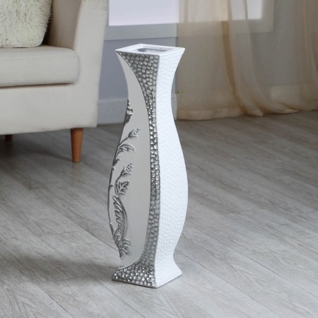 VAZA Keramics Floor "Nolven" Flowers, D VV. 9 cm 14x59 cm, white-2