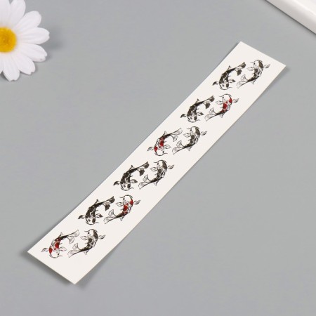 Black-red tattoo on the body "Bracelet. Koi fish" 20x3 cm-1