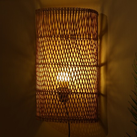 Lamp wall -mounted from a rattan "grid" 1x120W, E27, 24x14x40 cm-4