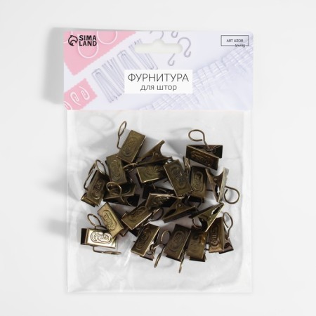 Close for curtains, 32 × 11 mm, 20 pcs, bronze color-2