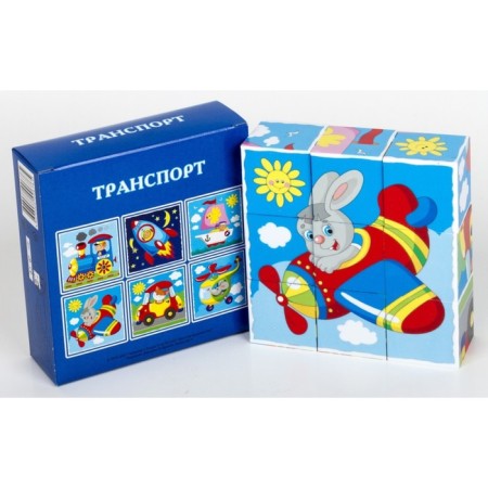Cubes "Transport", without blocking, 9 pcs.-1