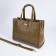 Luggage bag, external pocket, long belt, green-brown color