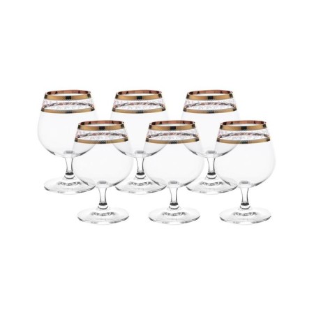 Set of glasses for brandy Sylvia, Panto Gold decor, 400 ml x 6 pcs.-1