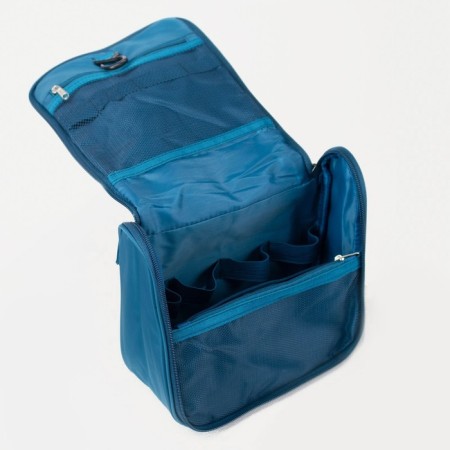 Cosmetic bag, a lightning department, with a pen, with a hook, blue color-3