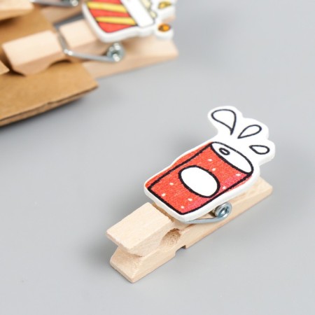 Decor for creativity wood "fast food" set 10 pcs 4x2.2 cm-1