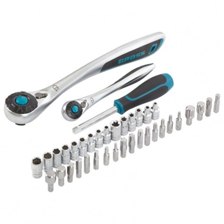 Tool set GROSS 14151, 101 before, 120 teeth, CRV, 1/4 ", 1/2"-5