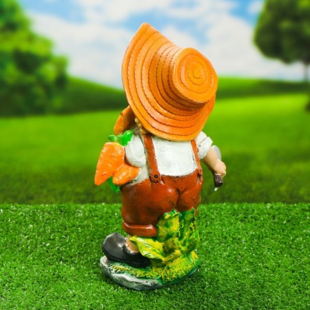 Garden figure "Boy in a hat with carrots" 18x33cm-2