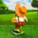 Garden figure "Boy in a hat with carrots" 18x33cm