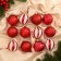 Set of balls plastic D-6 cm, 12 pcs "Melody" stripes, white red