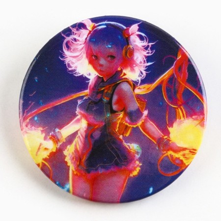 Metal anime icon, neon set, d = 38 mm, 4 pcs.-5