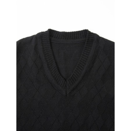 Knitted vest for the boy Amarobaby Pure Love School, height 128 cm, color black-6