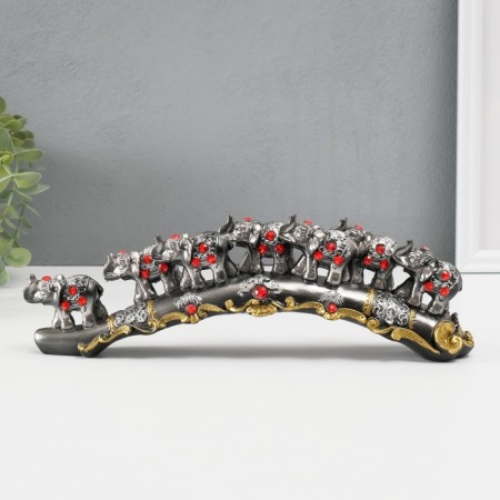 Souvenir "7 elephants on an arc with rhinestones" 29.5 × 7 × 5 cm-4