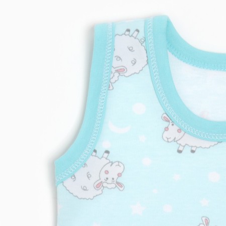 A set for a boy (T-shirt/panties per diaper), blue/sheep color, height 68-74 cm-1
